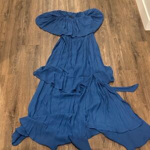 JLUXLABEL Strapless Royal Blue Dress